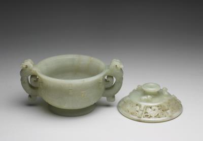 图片[3]-Jade incense burner with animal-mask pattern, Qing dynasty (1644-1911)-China Archive